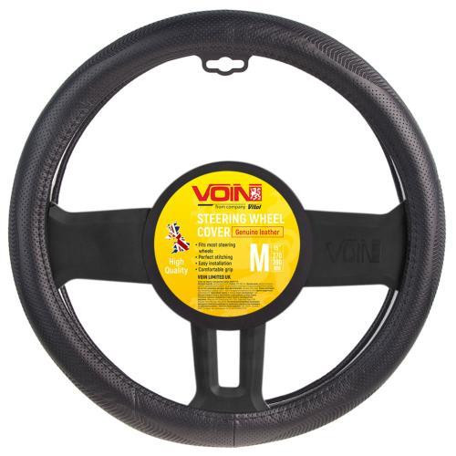 Шкіряний чохол на кермо VLOD-L949 BK M чорний, один шов, BO Харків - фото 1