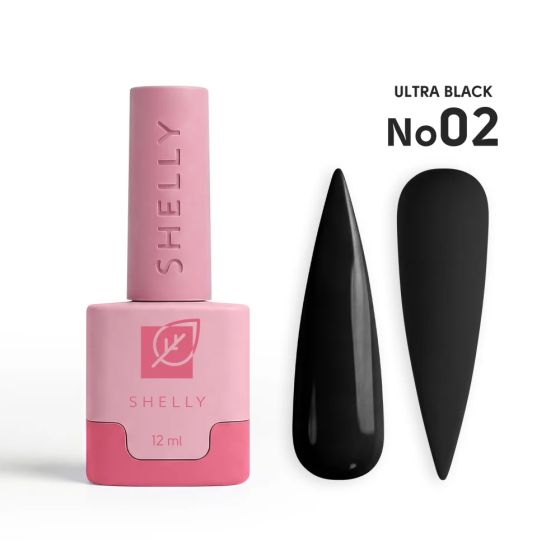 Гель-лак для ногтей 02 Ultra Black Shelly 12 мл Киев