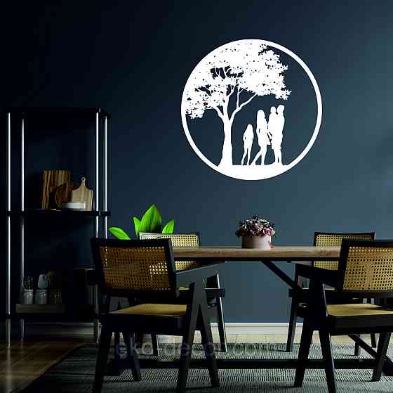 Декоративне настінне Панно «Родина», Декор на стіну 70*70 см, Білий Київ