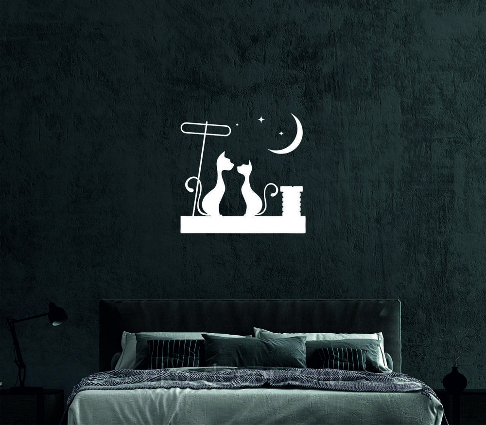 Декоративное настенное 3D Панно «Коты» Декор на стену с объемом 50*50 см, Белый Киев - изображение 3