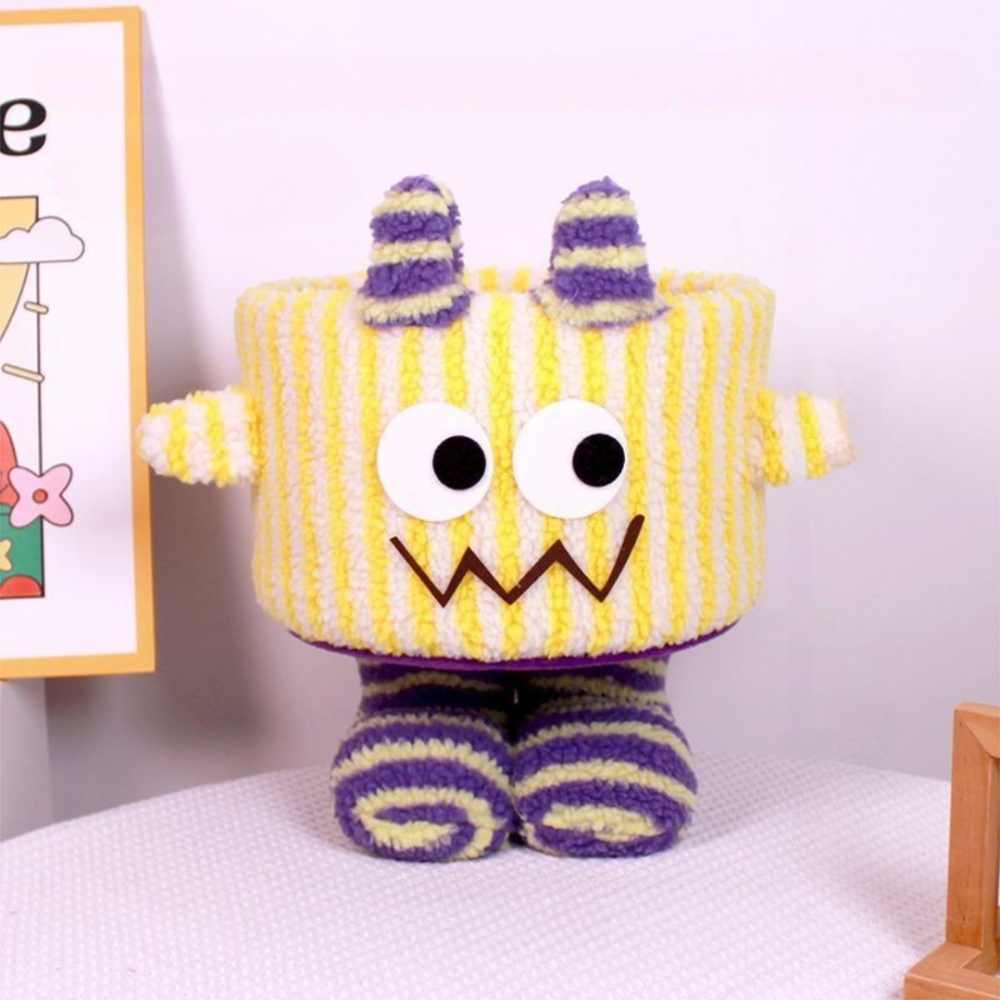 Корзина для игрушек плюшевый органайзер в детскую комнату мягкий для вещей и игрушек детская. В полоску Каменец-Подольский - изображение 1