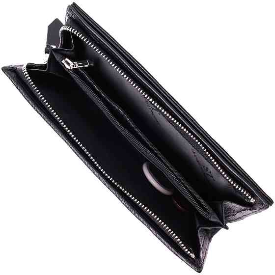 Вертикальний гаманець-клатч унісекс із натуральної шкіри ST Leather 22532 Чорний Київ