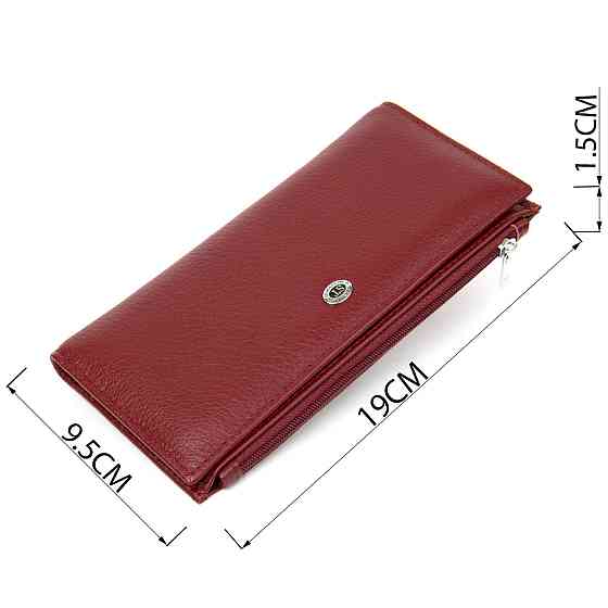 Стильний шкіряний гаманець для жінок ST Leather 19380 Темно-червоний Київ