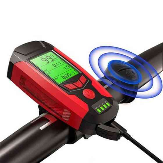 Передній ліхтар на велосипед AS0808-XPG+2LED(yellow)+2COB(red), Велофара із зарядкою від usb WF-54 Івано-Франківськ