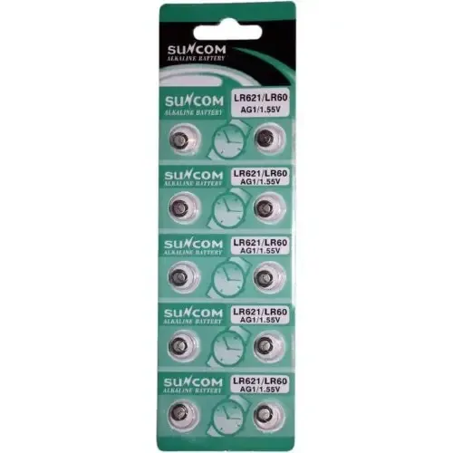 Батарейка LR621/LR60 AG1/1.55 v Suncom Alkaline Battery (Блистер 10шт.) Полтава
