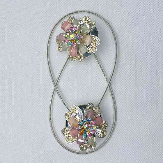 Уцінка! Магніти (2шт., пара) для штор, гардин "Flowers" колір різнокольоровий 81-239/1 Київ