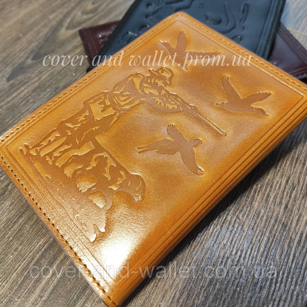 Шикарна обкладинка на документи мисливця із преміум шкіри алькор Киев - изображение 6