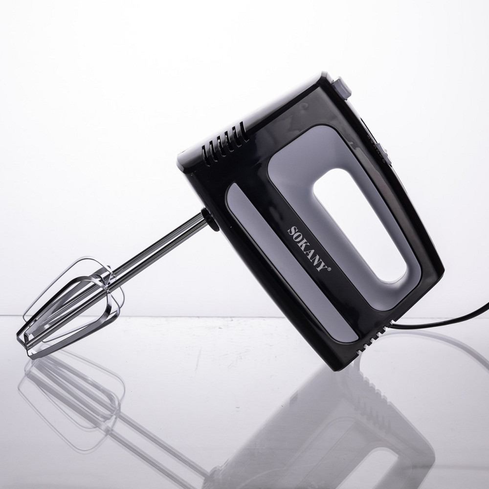 Sokany Стаціонарний міксер Sokany CX-6622 з чашею 3,5 л, 400 Вт, 5 швидкостей, 2 насадки Чорний Киев - изображение 2