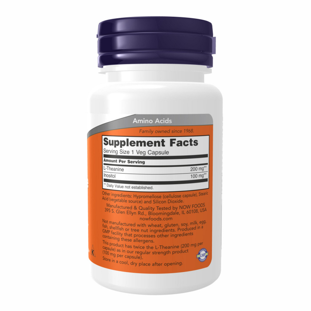 Теанин двойная сила Now Foods L-Theanine 200mg 120 vcaps Київ - фото 2