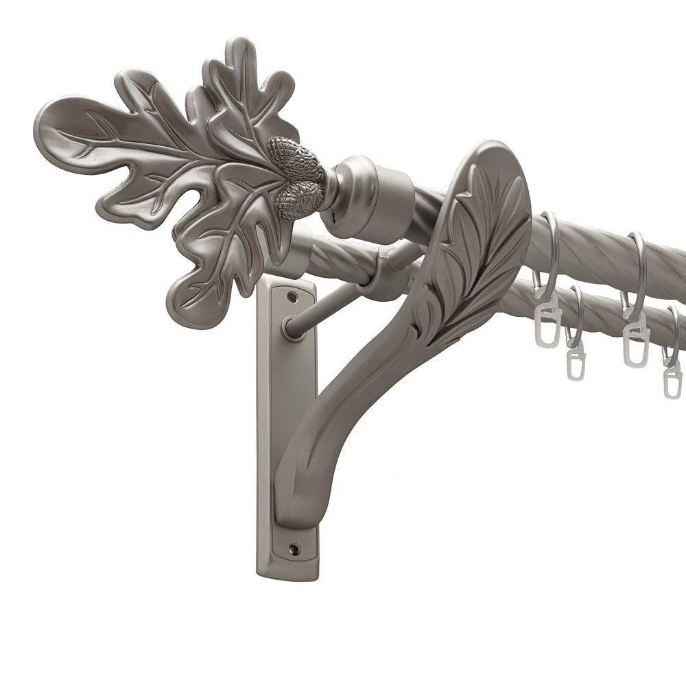 Карниз Orvit Листок Дуба металевий дворядний ретро скручена труба кільце металеве Сатин 25\19 мм 200 см (00-00011496) Львів - фото 1