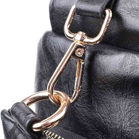 Практичная женская слинг сумка через плечо из экокожи Vintage 22754 Черный Киев