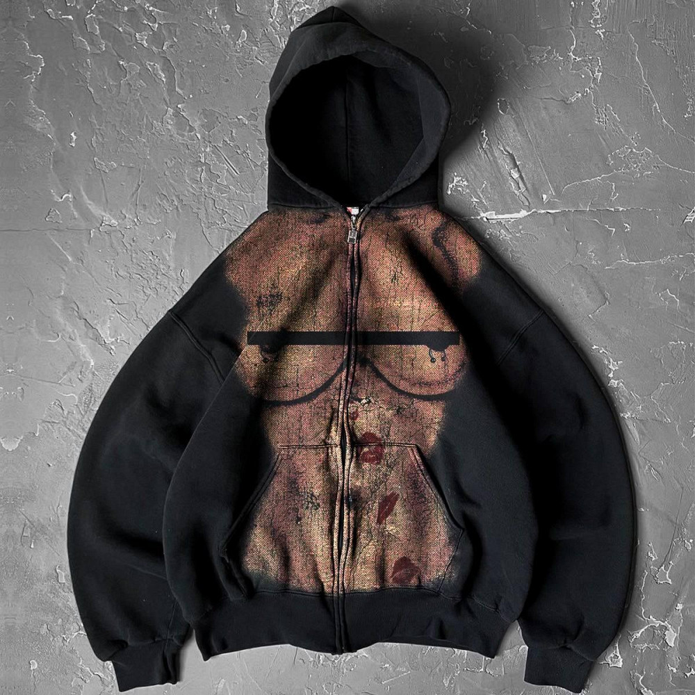 Женская стильная оверсайз худи с капюшоном на молнии петля пенье + турецкая рибана Одесса - изображение 9