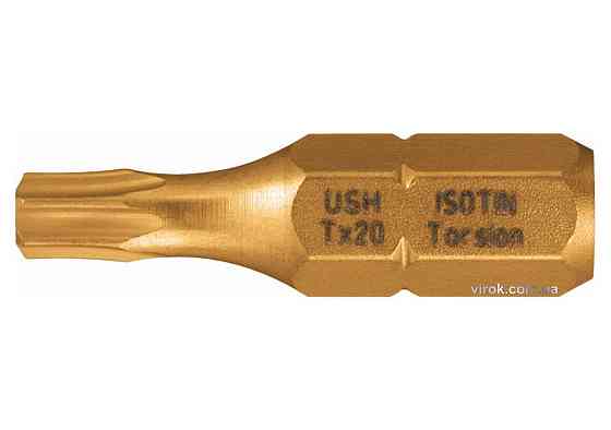 Насадка викруткова USH ISOTIN : TORX T25 x 25 мм. Torsion, титанове покриття. Уп. 10 шт. Одеса