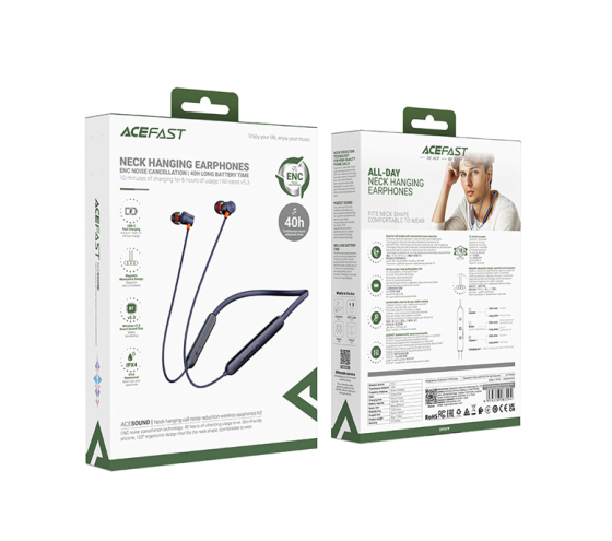 Бездротові спортивні навушники ACEFAST N2, сині Київ
