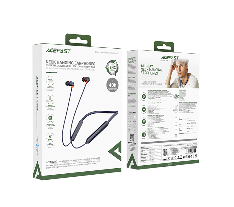 Спортивные беспроводные наушники ACEFAST N2, синий Киев - изображение 2