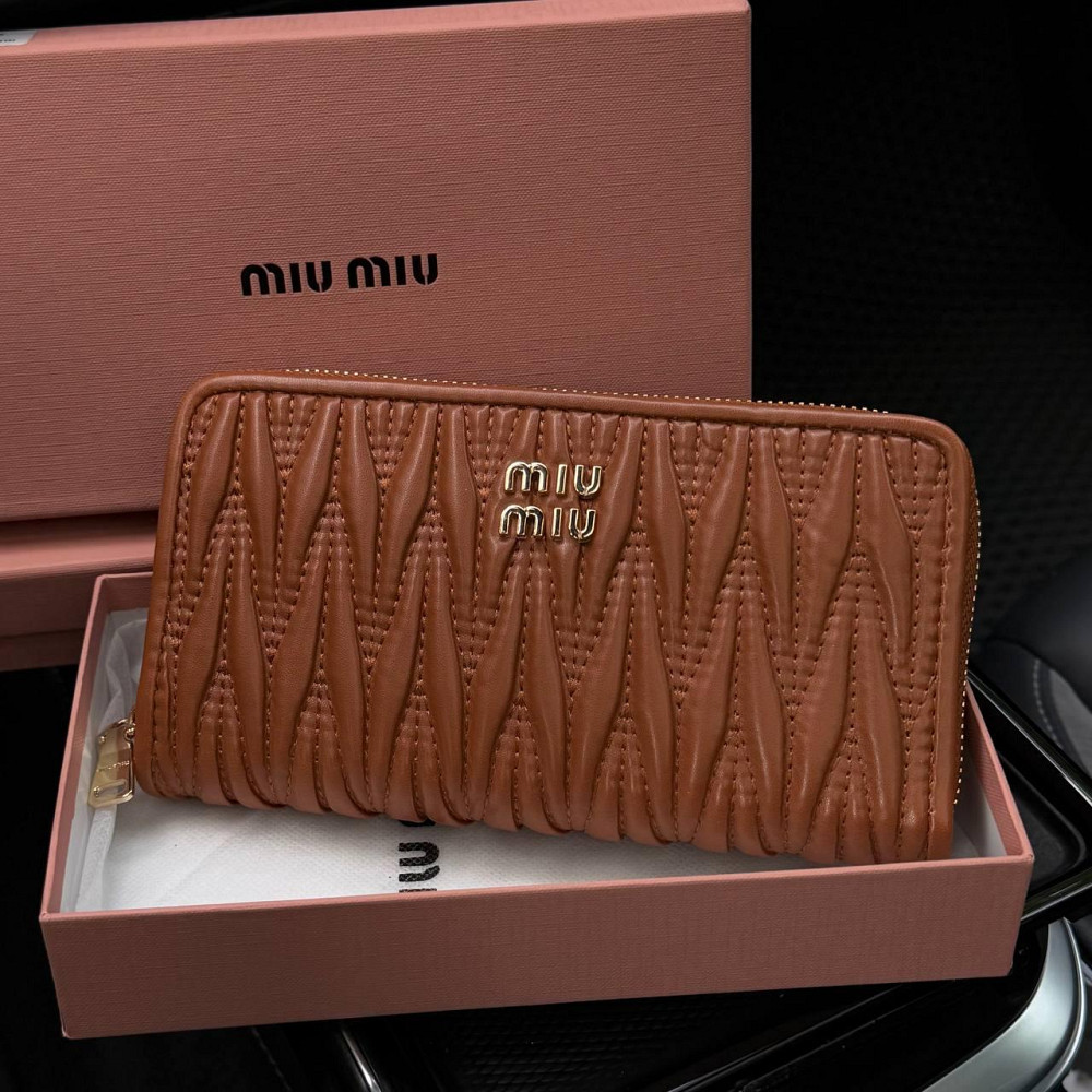 Жіночий гаманець на змійці Miu Miu (M60017) коричневий Київ - фото 1