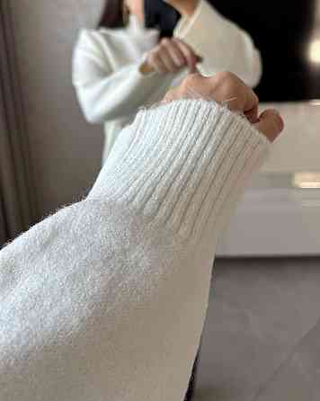 Женский оверсайз свитер машинная вязка Молочный Одесса