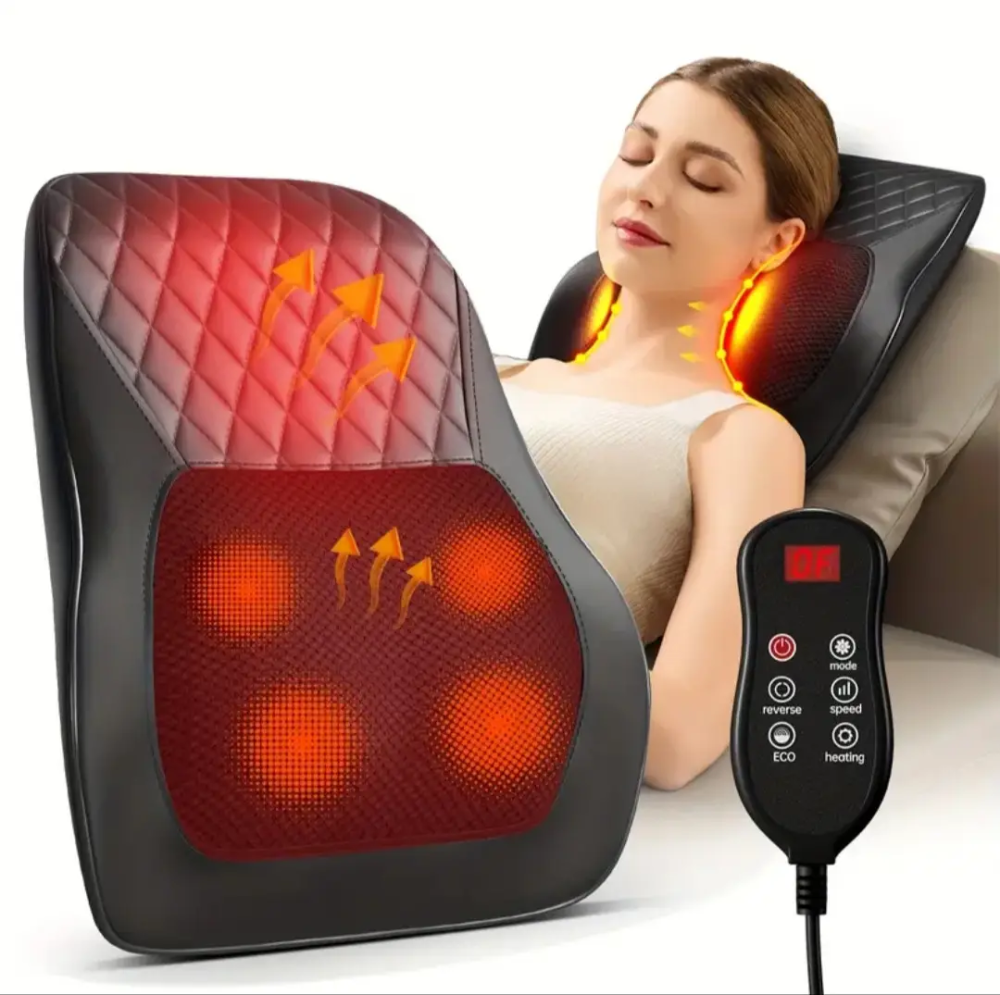 Массажная подушка SL-25 для спины и шеи с подогревом (Черный) Киев - изображение 9