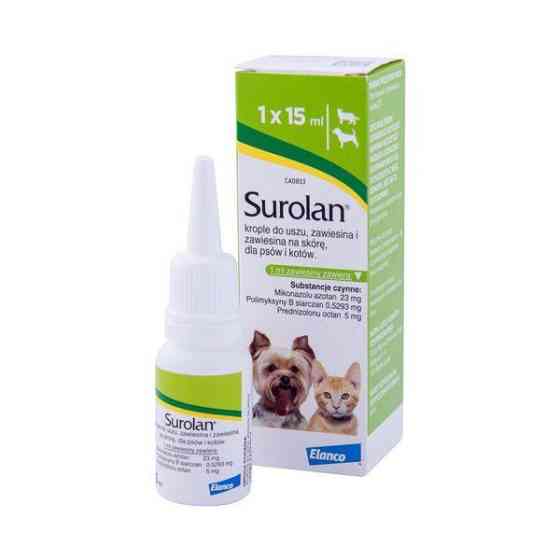 Суролан капли ушные для лечения отитов (15 мл), Elanco (срок годности до 09.2026 г) Винница
