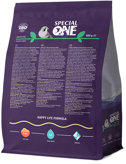 Полнорационный корм Special One корм для экзотических птиц, 500 г Винница - изображение 2