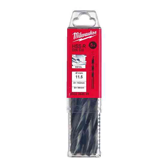 Свердло по металу HSS-R MILWAUKEE DIN338, діаметр 11,5мм, (5шт), пластикова коробка Одеса