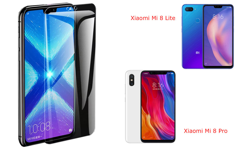 Захисне скло NeoGlass для Xiaomi Mi 8 Lite, Mi 8 Pro – надпрозоре та стійке Київ - фото 2