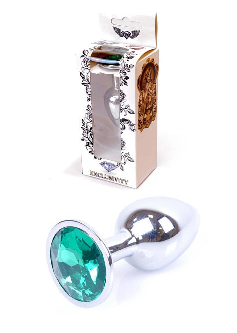 Анальна пробка - Jewellery Silver Plug Green Sex Aura Київ - фото 1