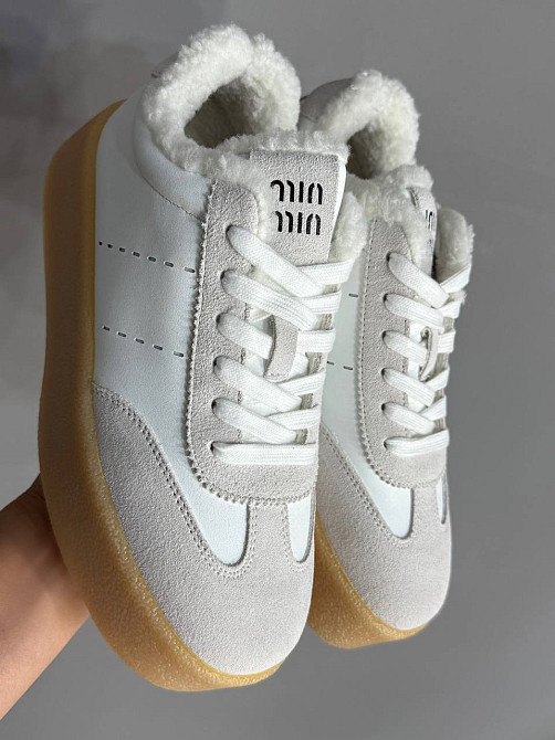 Кеди жіночі Hengji 632-23 утеплені шкіряні з замшею на хутрі білі, 39, 24,5 см Київ - фото 12