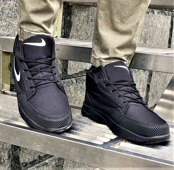 Термо Кросівки Зимові Nike Чоловічі Черевики на хутрі Чорні Найк (розміри: 41,42,43,44,45) Дніпро