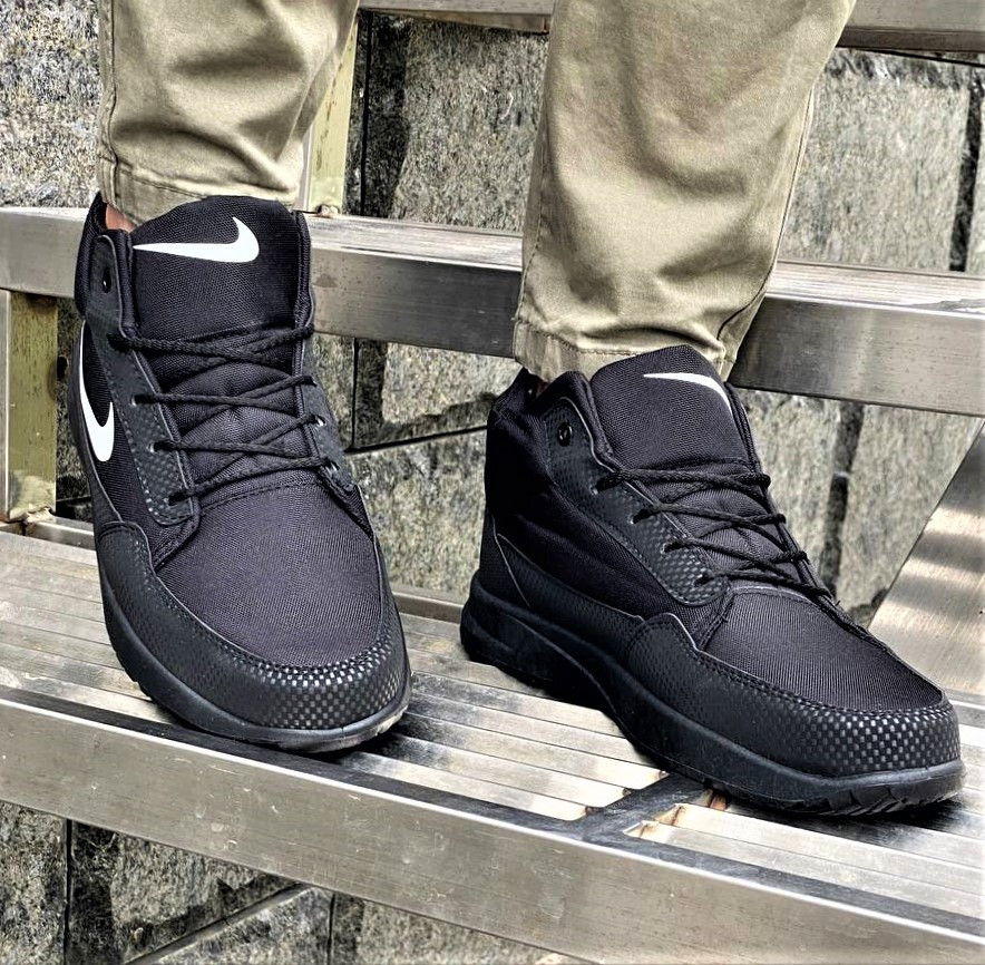 Термо Кроссовки Зимние Nike Мужские Ботинки на Меху Черные Найк (размеры: 41,42,43,44,45) Днепр - изображение 4