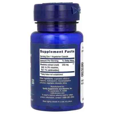 Витаминно-минеральный комплекс Life Extension Родиола, 250 мг, Rhodiola Extract, 60 вегетарианских капсул (LEX-88906) Винница
