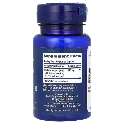 Вітамінно-мінеральний комплекс Life Extension Родіола, 250 мг, Rhodiola Extract, 60 вегетаріанських капсул (LEX-88906) Вінниця - фото 2