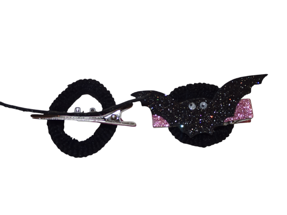 Набір 2 шпильки з кажаном 2 резинки для волос на Хелловін чорний Київ - фото 4