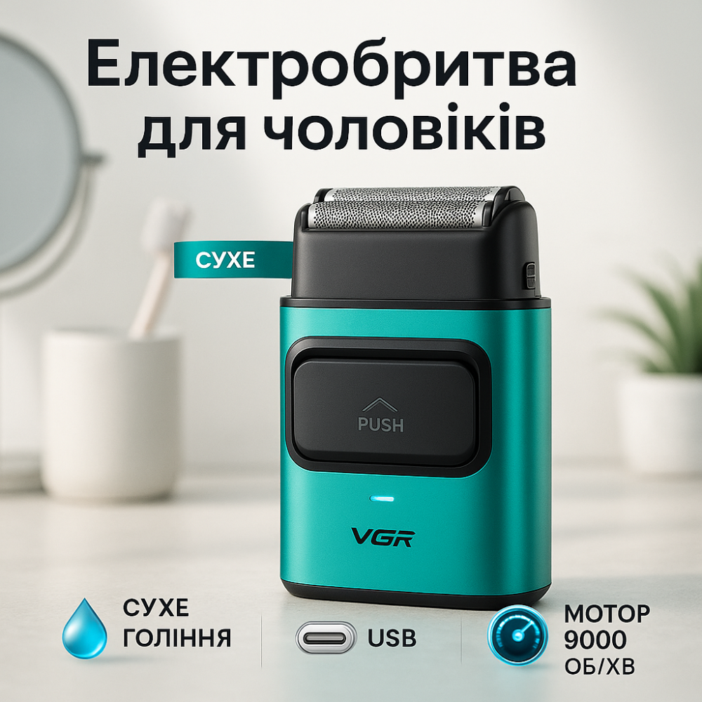 Професійна чоловіча електробритва, Електробритва для чоловіків сухе гоління, Гарна портативна бритва AI-52 Львів - фото 18