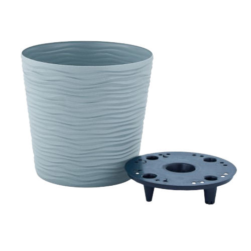 Вазон Ф'южн зі вставкою 23,5*22см низький сизо-блакитний Алеана Житомир - изображение 1