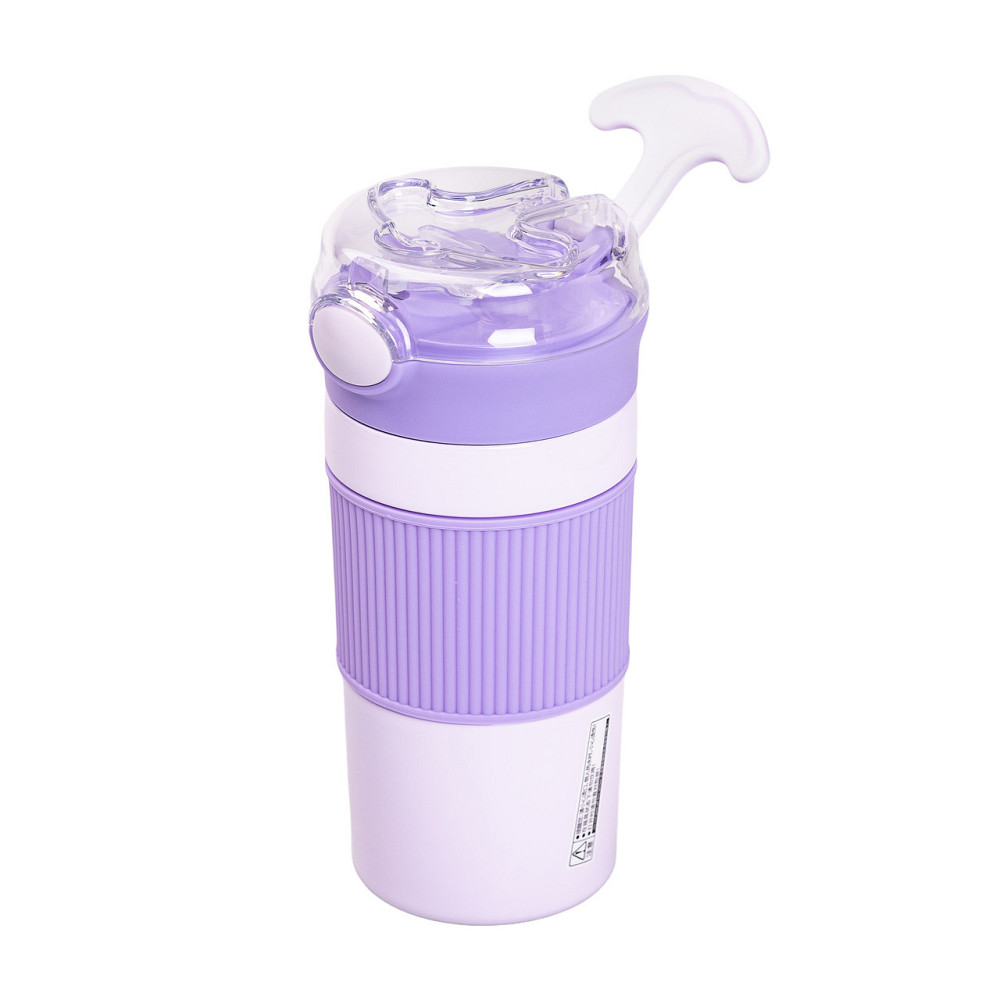 Термочашка з трубочкою 400 мл бузкова HPGM3001V Київ - фото 4