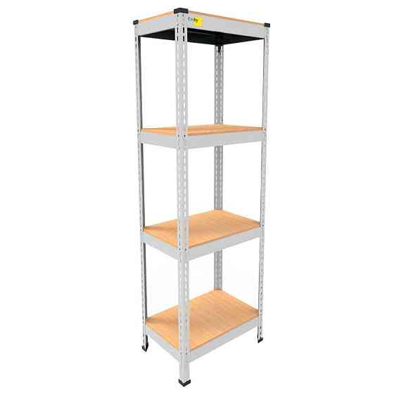 Металевий стелаж Emby Light Series (розмір 1500х450x300мм) 4 полиці ДСП до 100кг Білий Київ