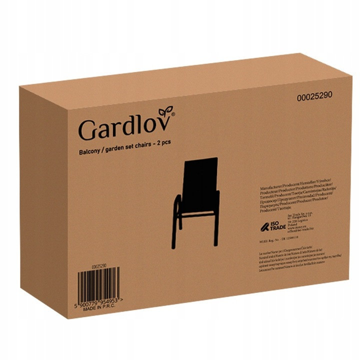 Набір металевих стільців 2 шт для саду, тераси або балкона Gardlov (25290) Нововолинськ - фото 8