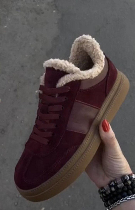 Без бренда Кеди жіночі Stella Vinci 2461 бордові (зима, замша натуральна) (5714) 40 Коломия - фото 1