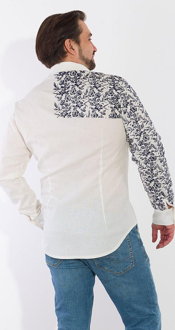 Лляна чоловіча сорочка вишиванка Київ - фото 3