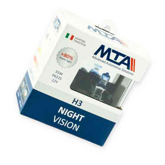 Автолампа 12V 55 W MTA Night vision 80% (2шт) H3 Мукачево