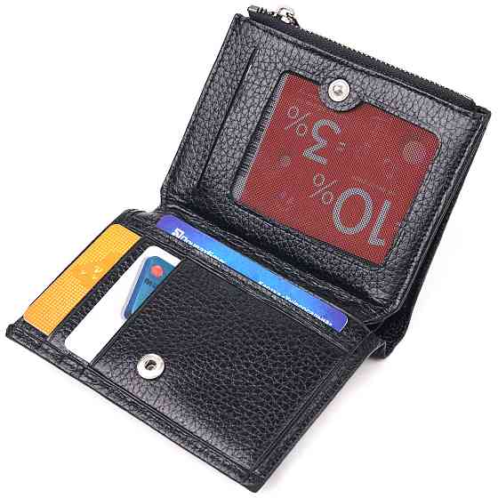 Небольшой вертикальный кошелек из натуральной кожи CANPELLINI 21671 Черный Киев