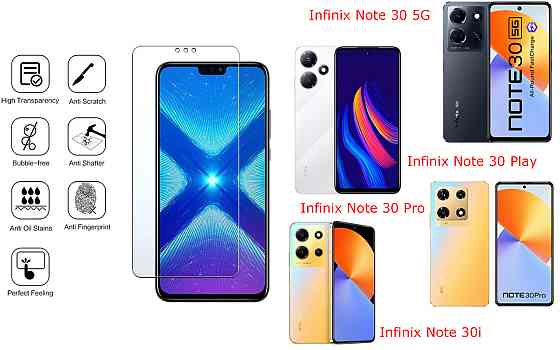 Защитное стекло NeoGlass для Infinix Note 30 5G, Note 30 Play, Note 30 Pro, Note 30i – ультрапрозрачное и Киев