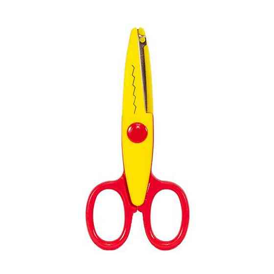Ножницы детские 80685(Red-Yellow) с фигурным лезвием Винница