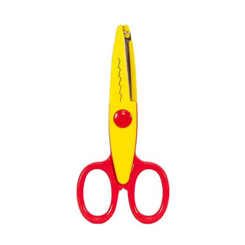 Ножницы детские 80685(Red-Yellow) с фигурным лезвием Винница - изображение 1