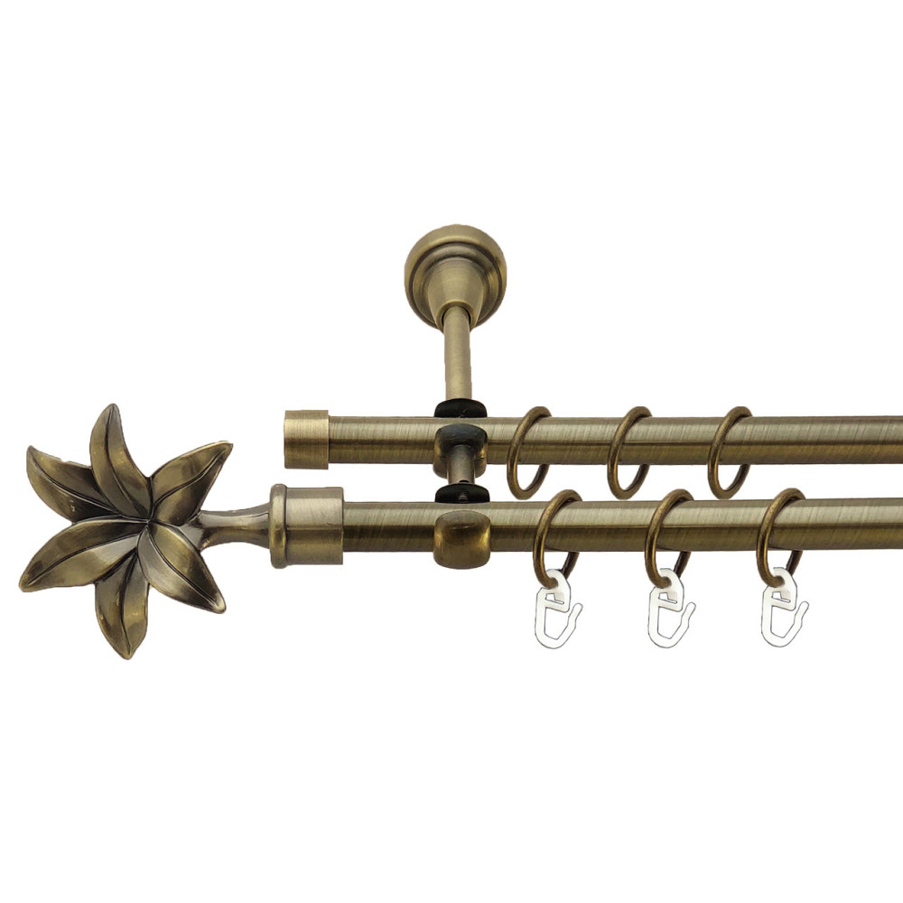 Карниз Orvit Флоріта металевий дворядний відкритий Антик 16\16 мм 240 см (7318666) Львов - изображение 1