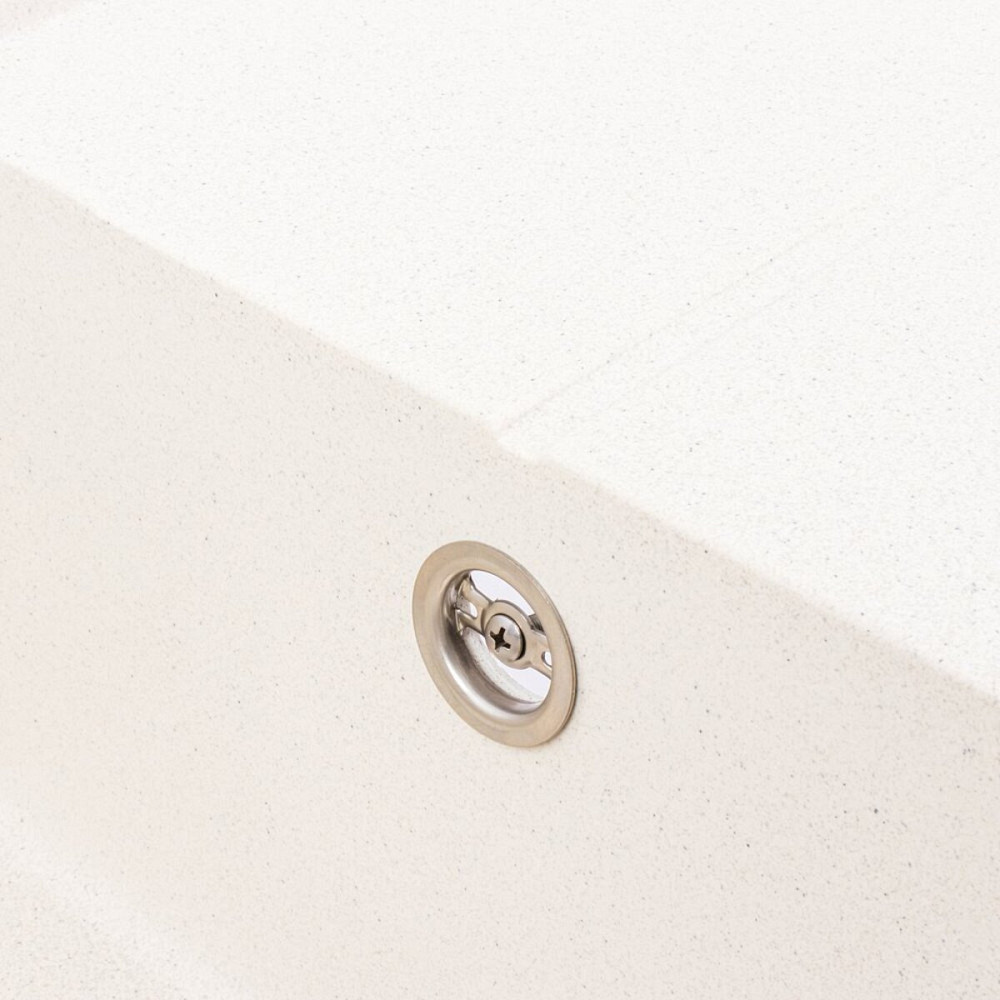 Гранітна мийка для кухні VALESO SOLID 7843 матова Біла в крапку Коломия - фото 6