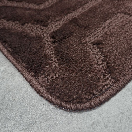 Килимок для ванних кімнат поліпропіленовий TM DarianA Standard u-cut 60*50 шоколадний соти Житомир - фото 4