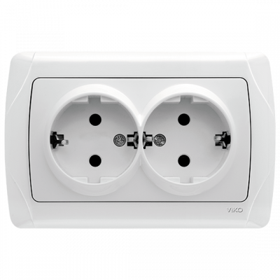 CARMEN Розетка 2 із заземленням біла Viko Харків - фото 2