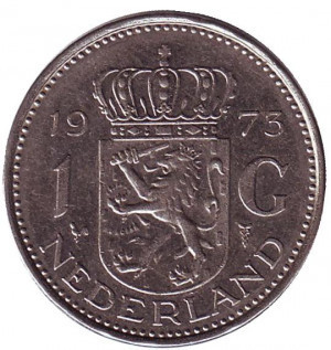 Монета 1 гульден. 1973 год, Нидерланды. Полтава - изображение 1
